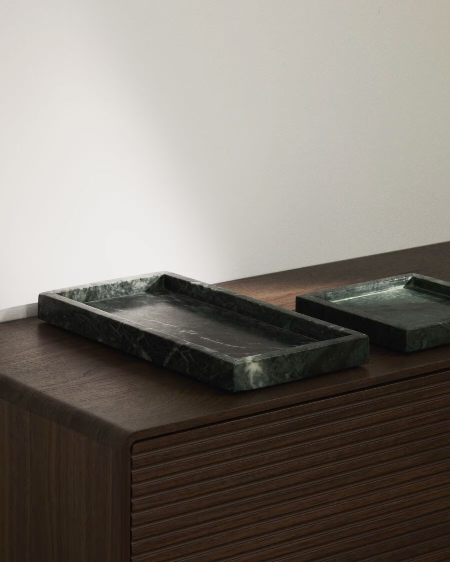 Bandeja Serela de mármol verde 35 x 18 cm