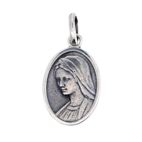 Medalla religiosa de plata 925, Medjugore y Cristo. Medalla religiosa de plata 925, Medjugore y Cristo.