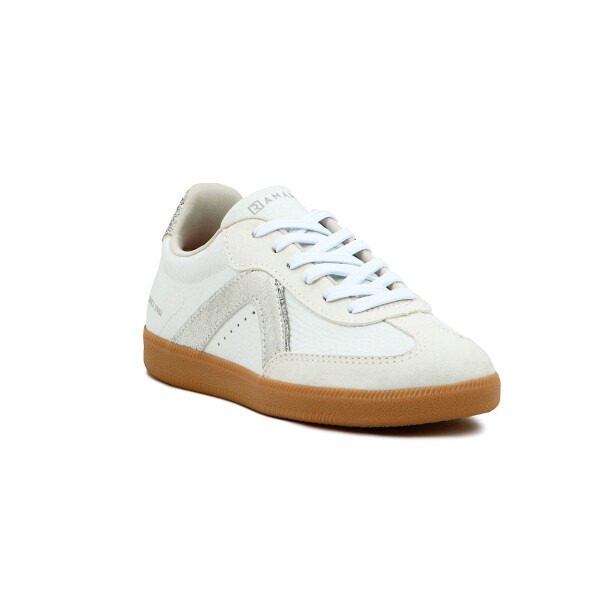 Ramarim Deportivo Con Glitter Suela Baja - Dama Blanco-plata