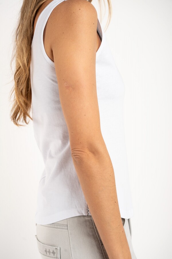 Musculosa Algodón Peinado Blanco