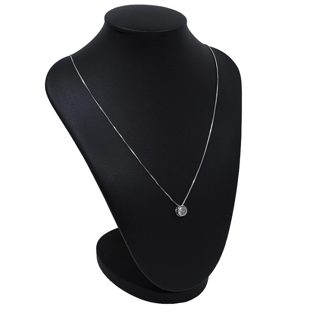 Dije En Oro Blanco 18K Y Zirconia Dije En Oro Blanco 18K Y Zirconia