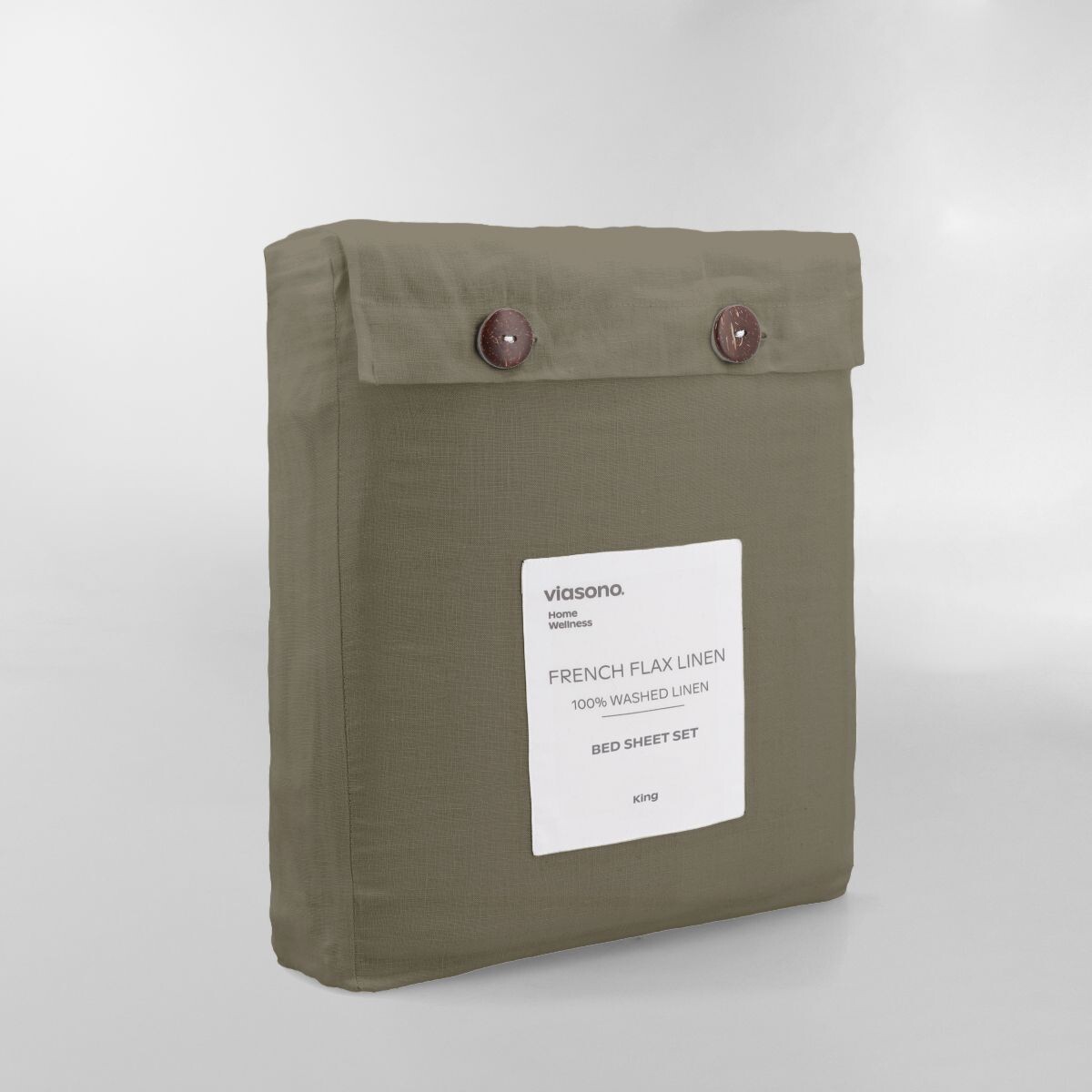 SÁBANA FRENCH FLAX LINEN OLIVA KING 