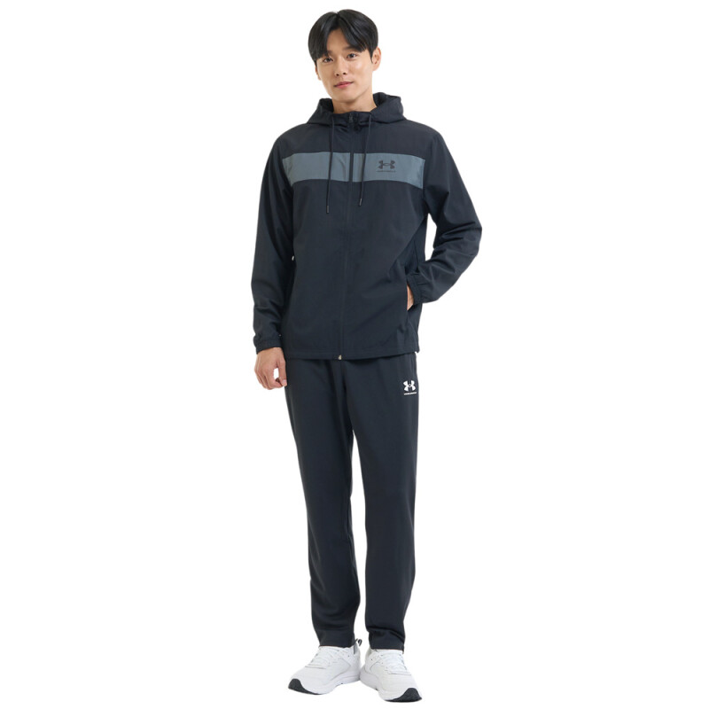 UA SPORTSTYLE WINDBREAKER-GRY BLK-001
