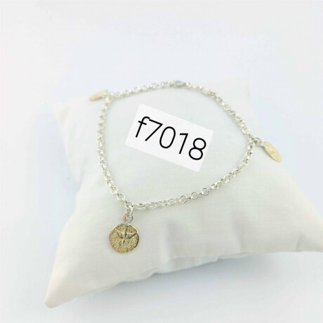 Pulsera de plata 925 con double de oro 18k. Espíritu Santo. Pulsera de plata 925 con double de oro 18k. Espíritu Santo.
