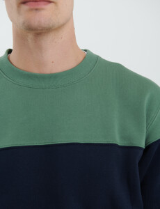 470916 SWEATER HARRY Azul Oscuro/verde Claro Melange