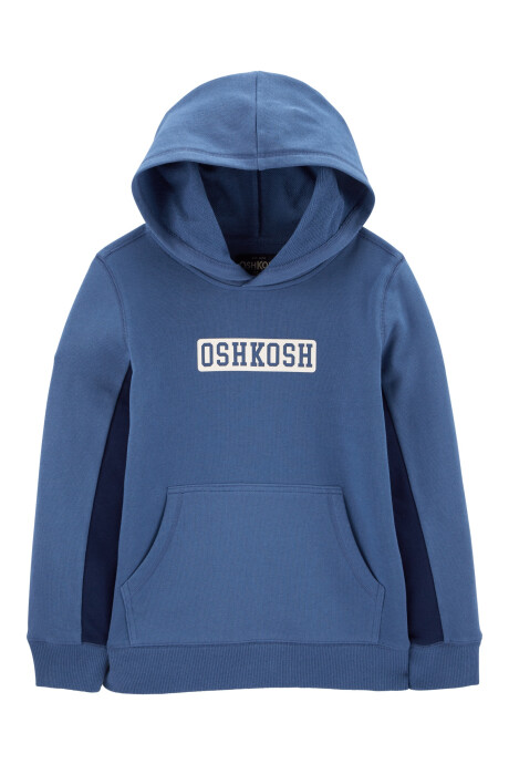 Canguro de algodón, azul, con logo Sin color