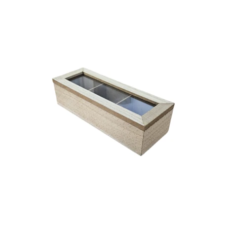 Caja de té de madera 3 compartimentos Sc