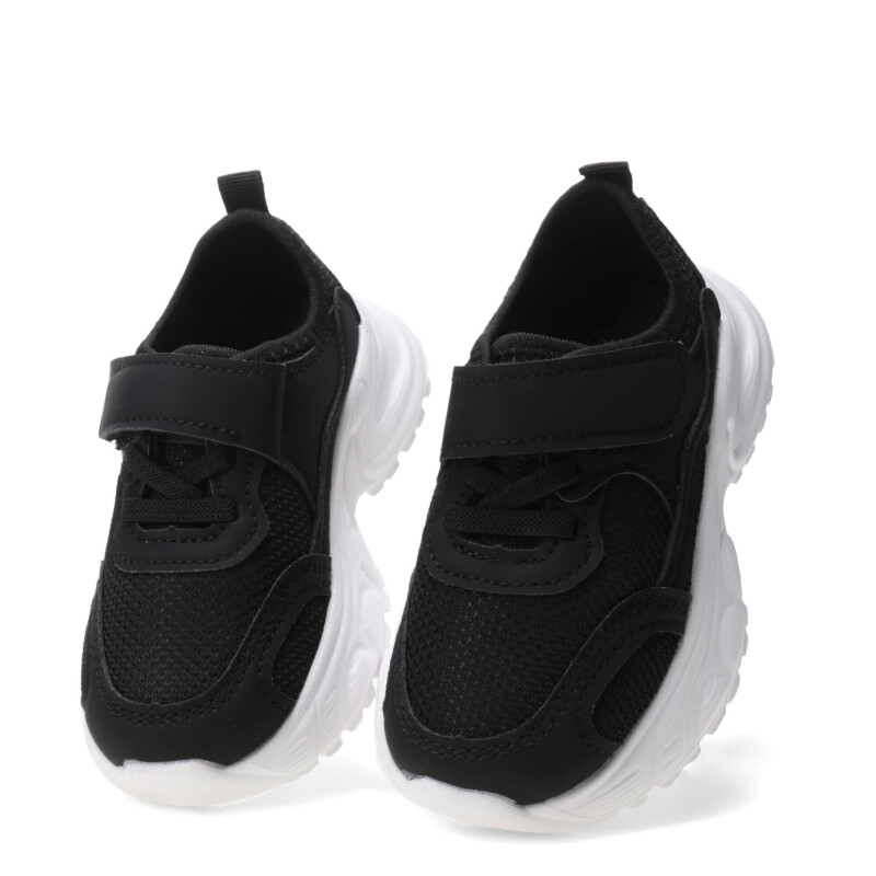 Championes de Niña Croco Kids BEZA con elastico y velcro Negro