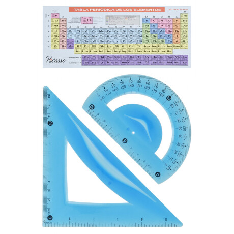 JUEGO GEOMETRIA 4PCS + TABLA PERIODICA 30CM FLEXIBLE PICASSO BOLSA 23169 JUEGO GEOMETRIA 4PCS + TABLA PERIODICA 30CM FLEXIBLE PICASSO BOLSA 23169