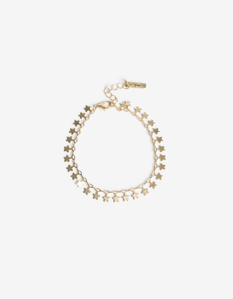 Pulseras Flexibles Metal Pulsera Flexible De Estrellas Metal - Dorado