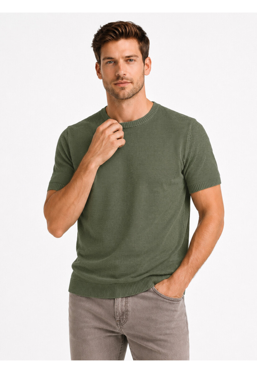 Remera tejida a la Base - VERDE 