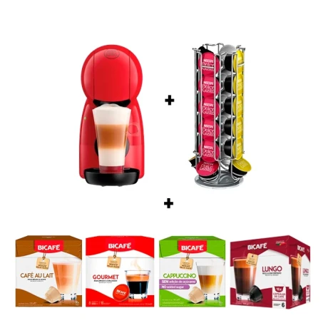 Kit Cafetera Dolce Gusto Piccolo Xs Soporte y 4 Cajas de Cápsulas 001