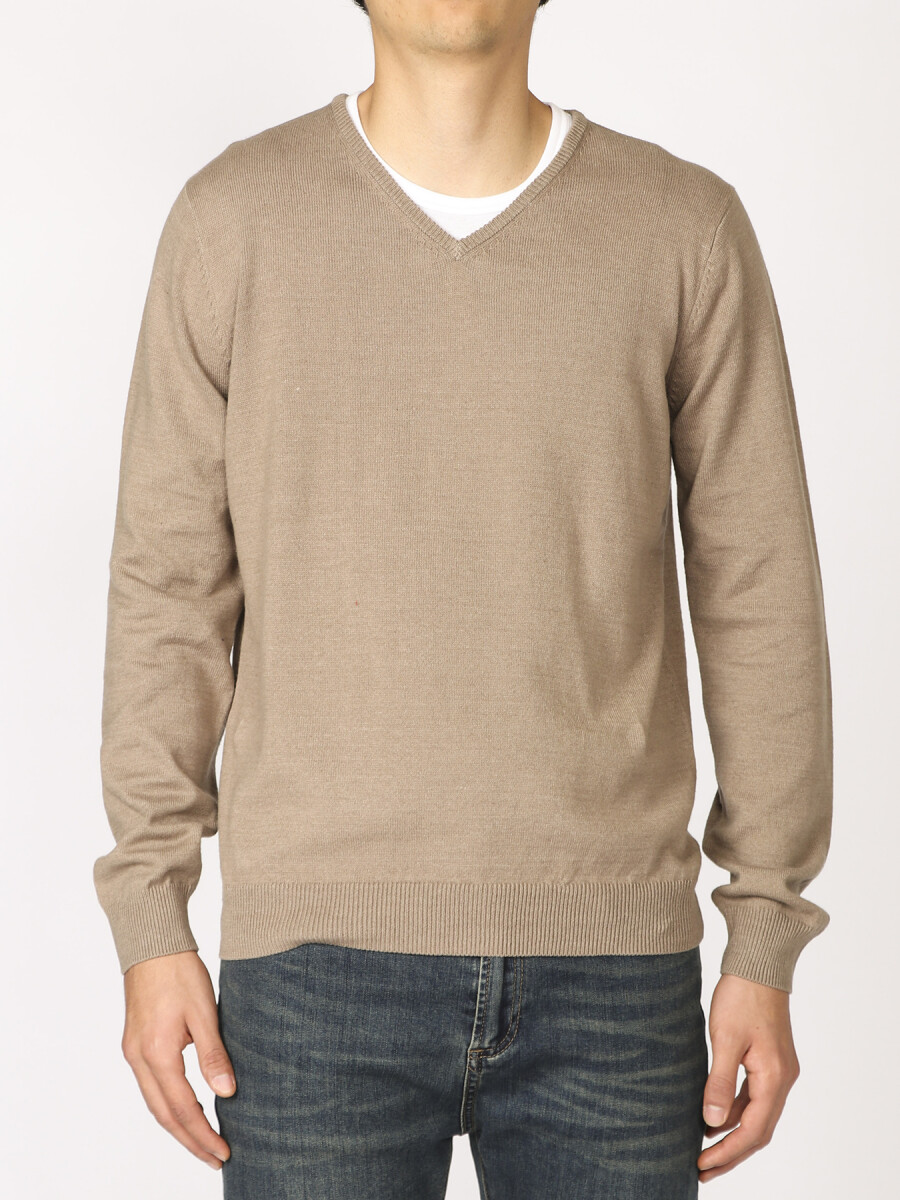 Sweater V Harrington Label - Beige 