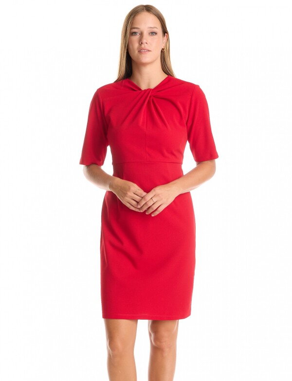 Vestido Escote Entrelazado ROJO