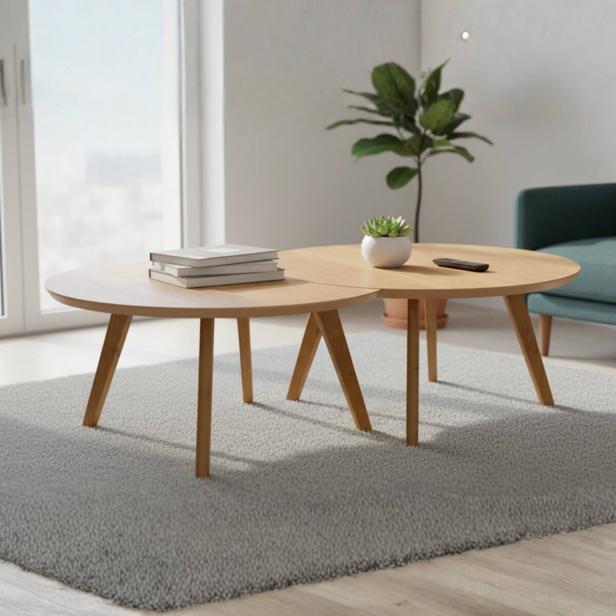 Mesa de Centro Classic - Luna - Conjunto - Línea Manhattan - Natural 