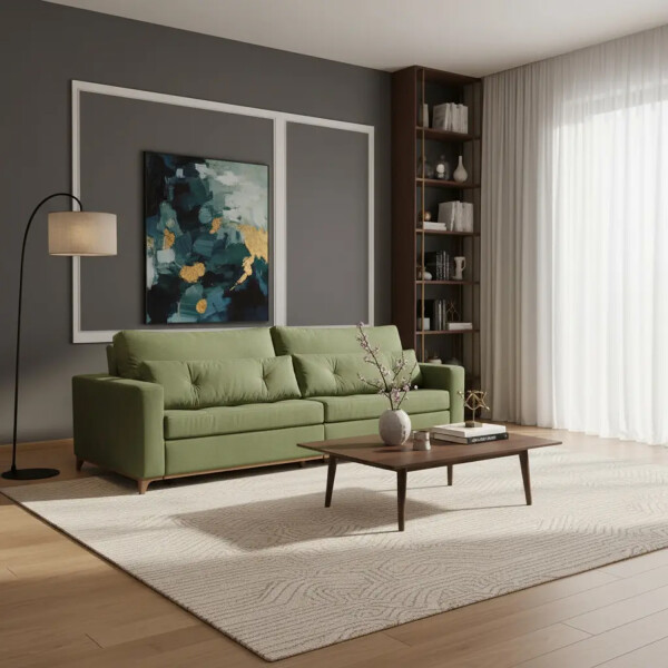 Sofá Sillón Qatar 4 Cuerpos Living VERDE