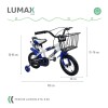 Bicicleta Rodado 14 Con Canasto Y Caramañola Niño Niña Lumax Azul