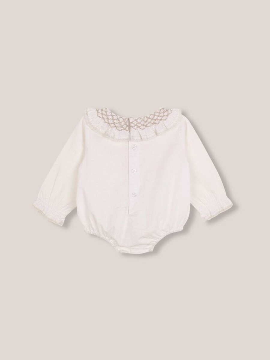 Camisa Body Con Cuello Blanco Roto