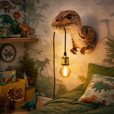 LUMINARIA DE PARED ANIMAL DINO Marrón - -