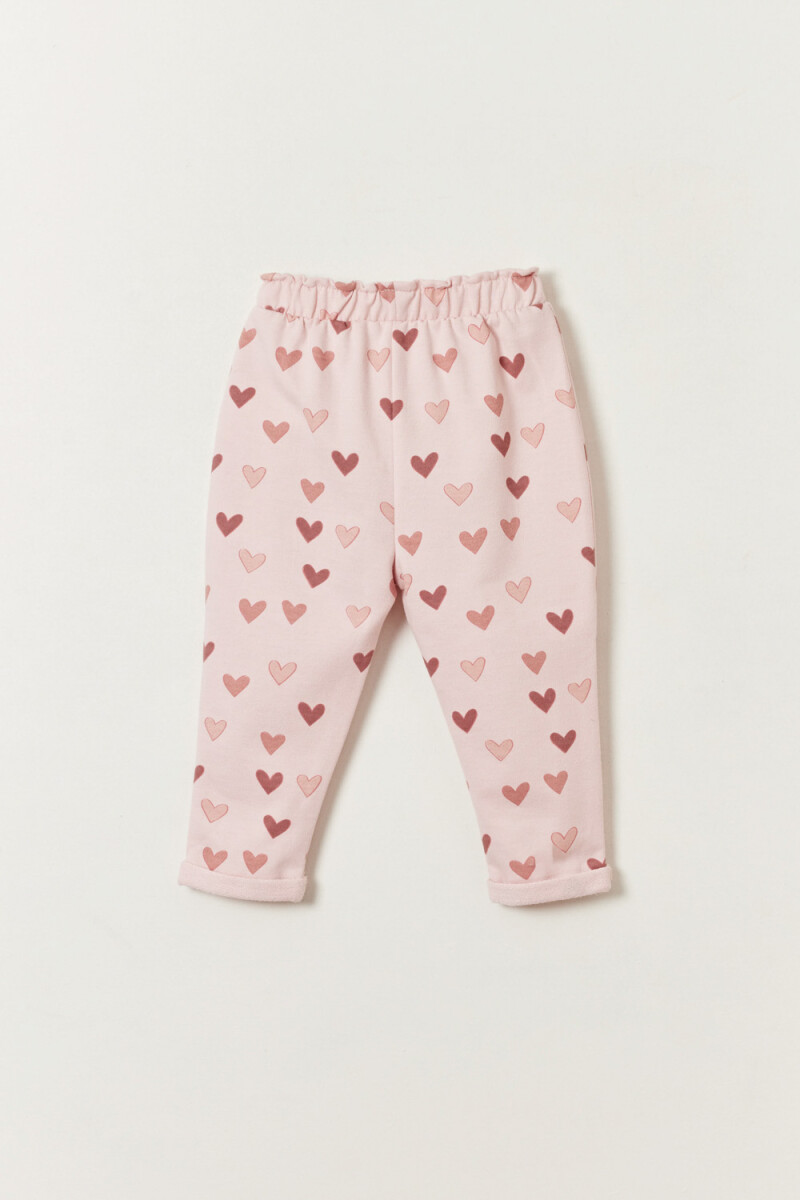Pantalón deportivo lazo Estampa Corazon Rosa