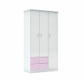 ROPERO INFANTIL 3 PUERTAS 2 CAJONES - BLANCO CON CAJONES CELESTE O ROSA ROPERO INFANTIL 3 PUERTAS 2 CAJONES - BLANCO CON CAJONES CELESTE O ROSA