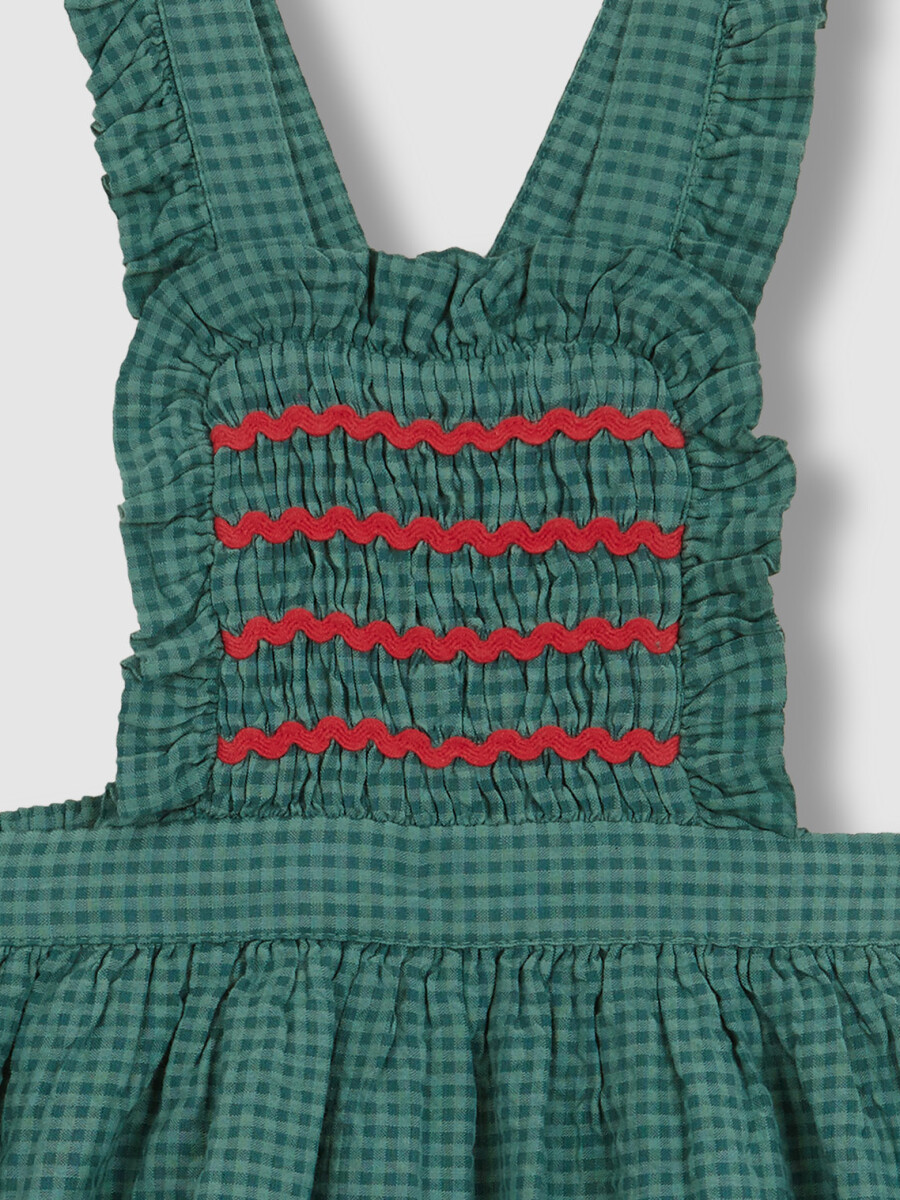 Pichi Cuadro Vichy Con Smock Verde