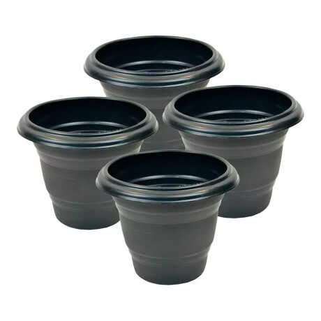 Set x4 maceta redonda 1,7 lts NEGRO