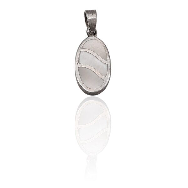 Dije Colgante Oval-Plata 925-Nacar-CP3769 conpiedra