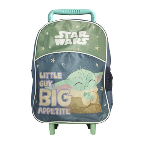 Mochila infantil Baby Yoda con Carro Tafeta Chica 35 x 26 cm Verde