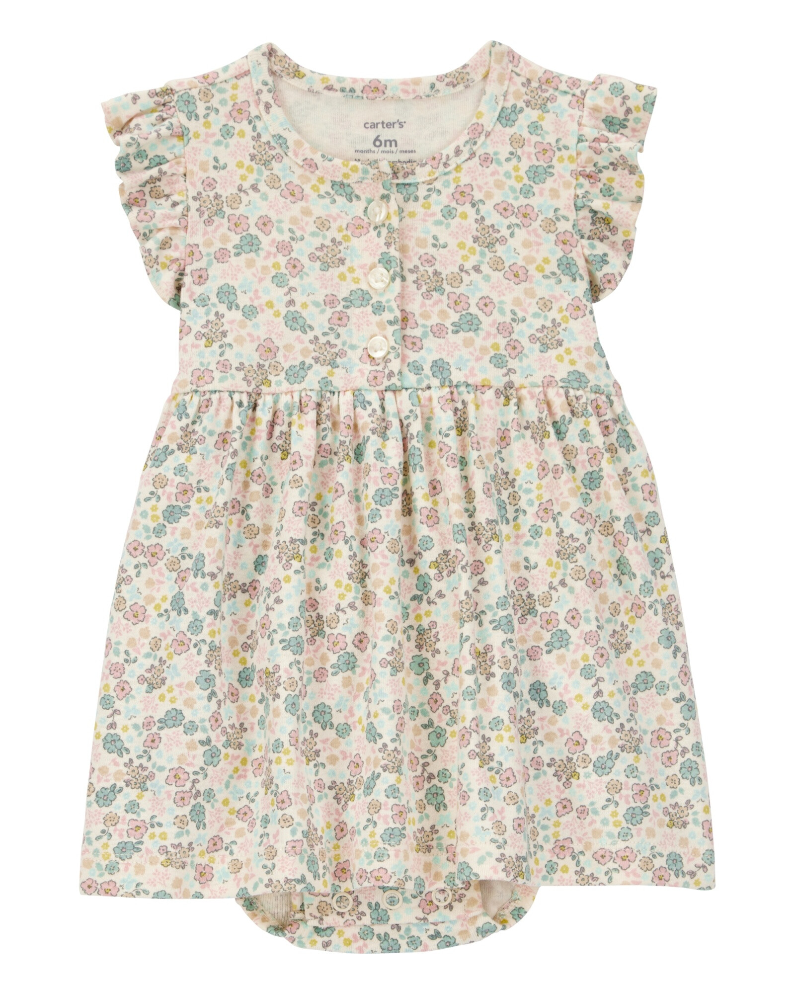 Set dos piezas de algodón, vestido y saco, diseño floral Sin color