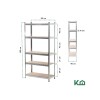 Estanteria Metálica con 5 Estantes Madera MDF 180x90x40cm Gris