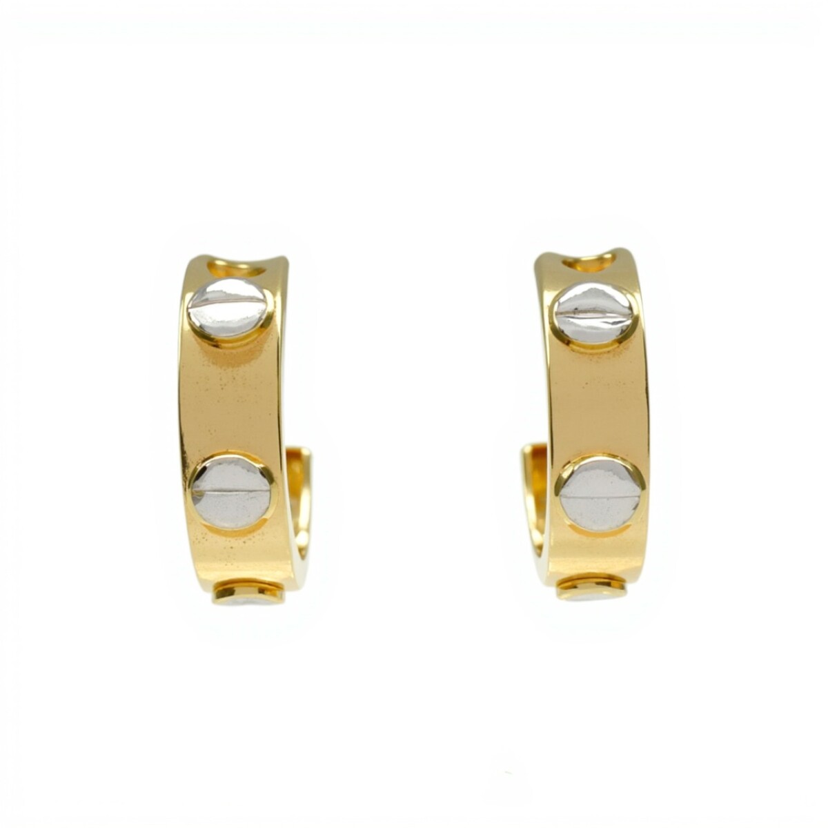 Caravanas aros de oro Cartier 3/4 - Oro bajo - Sin piedra - CA8014 - sinpiedra 