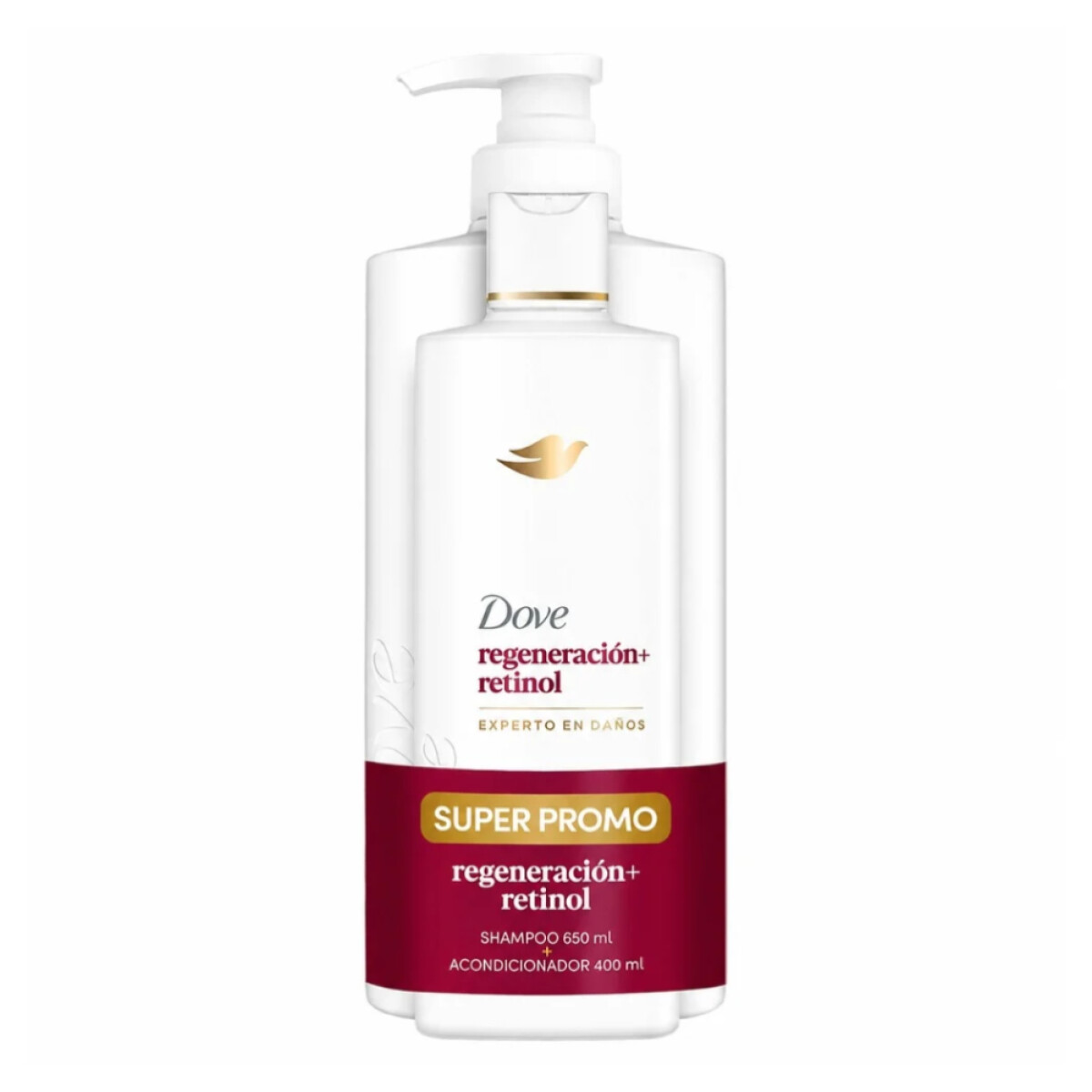 Pack Dove Regeneración + Retinol Shampoo 650ml + Acondicionador 400ml 