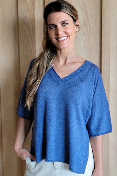 Remera Nogal Knitted Azul