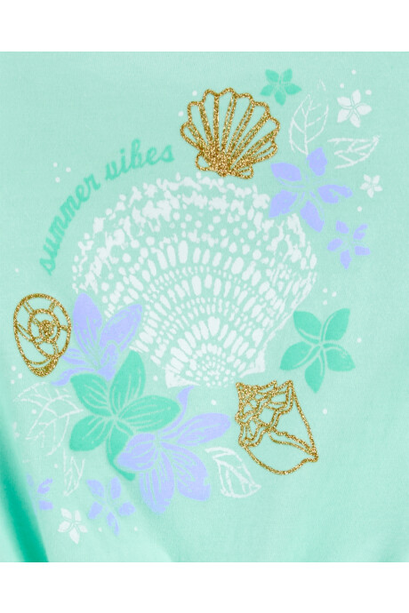 Musculosa de algodón, con lazo, estampa caracolas Sin color