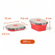 Set X4 Taper Contenedor Silicona Plegables Tapa Plastico Hermetica Rojo