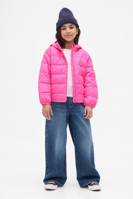 Campera Puffer Logo Niña Phoebe Pink