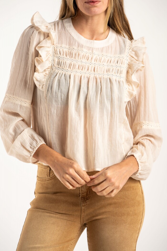 Blusa Con Volados Arena