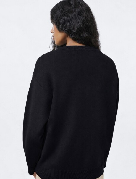 BUZO DE PUNTO - MARRÓN NEGRO