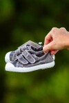 Basquet doble velcro enzimático Gris
