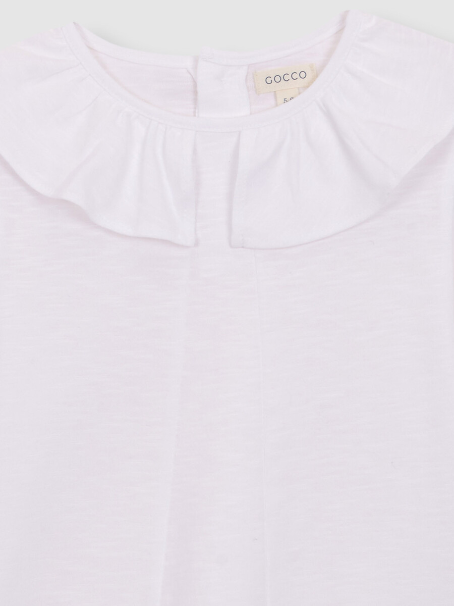 Camiseta Cuello Volante Blanco