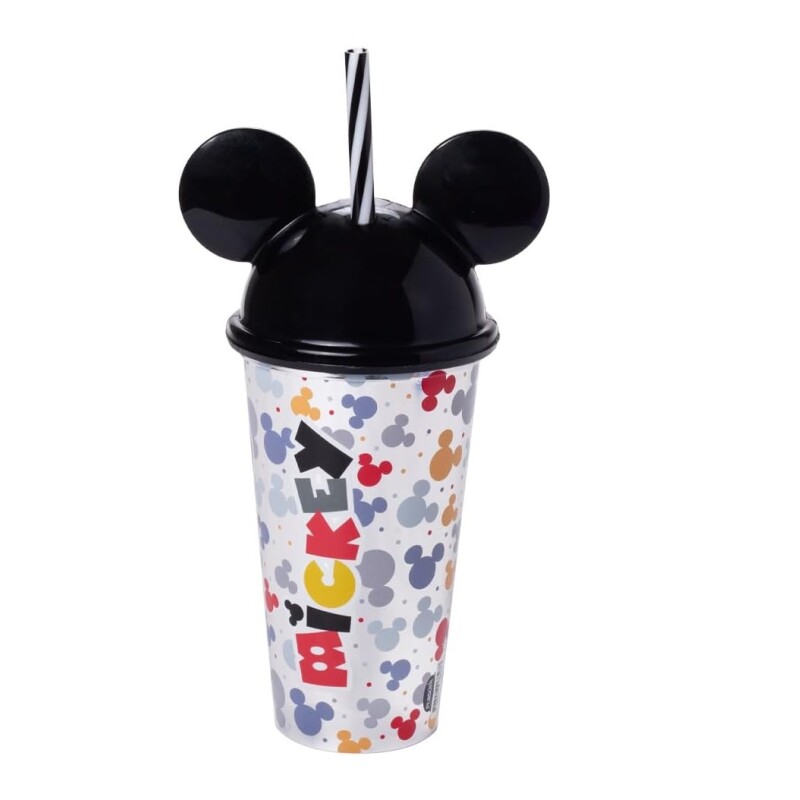 Vaso Mickey con Sorbito 500 ml - Plasútil BAZAR PLASTICO VASO SHAKE 500 ML FORMA MICKEY 6823 -