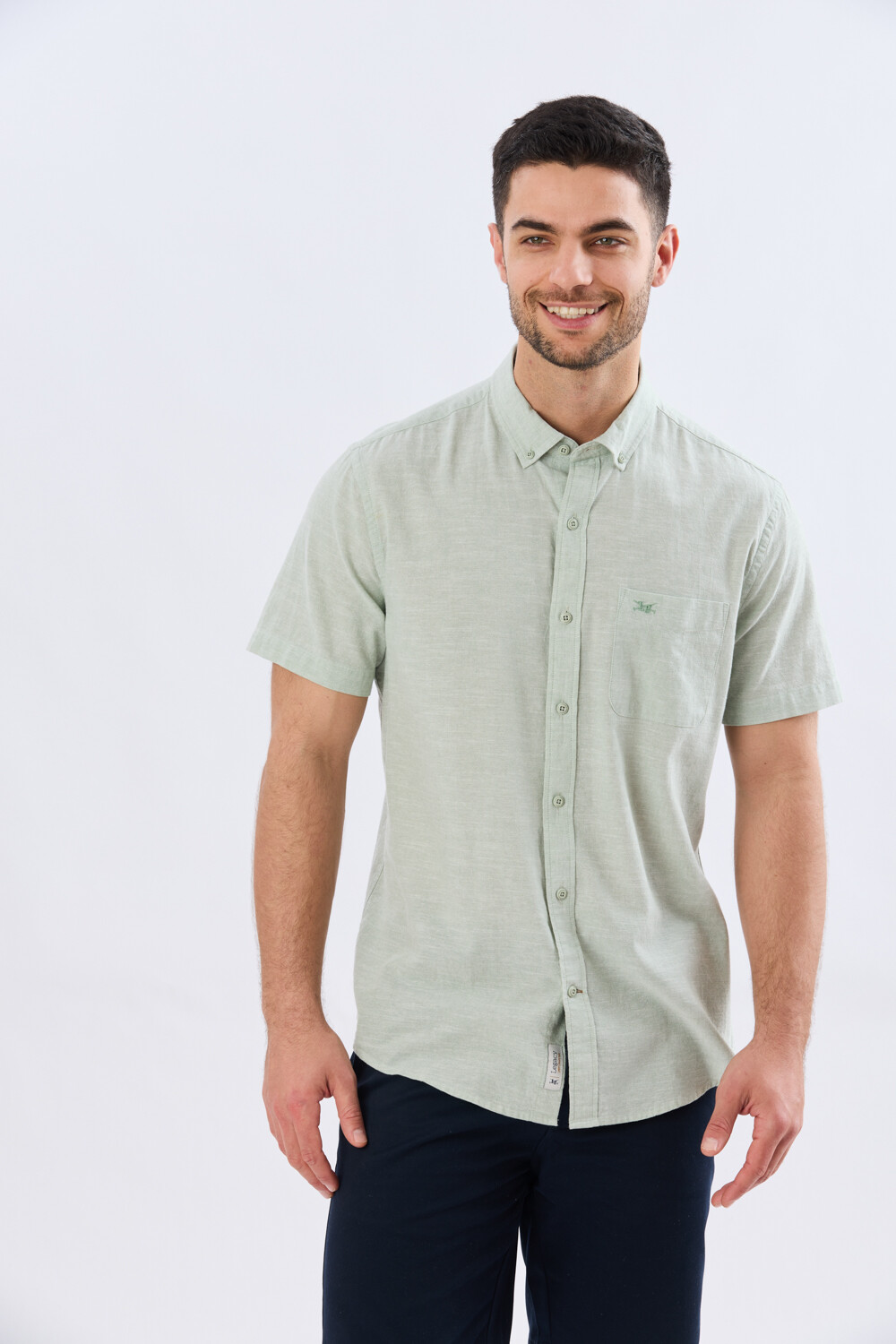 CAMISA LISA DE LINO Menta