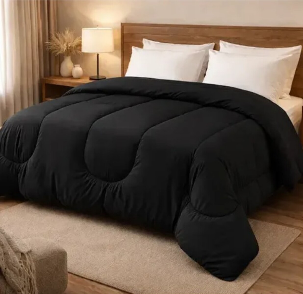 ACOLCHADO REVERSIBLE NEGRO 2.20 X 2.40 MT 2 PLAZAS 
