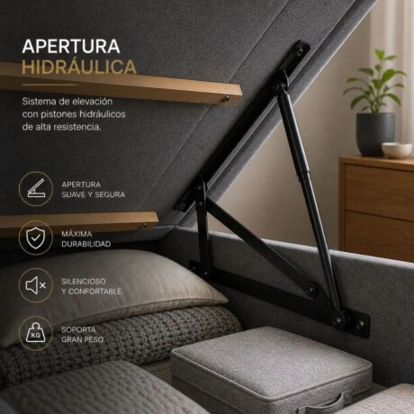 Sommier Queen Thm Iridium Hybrid Con Baúl 160x200 Cm GRIS