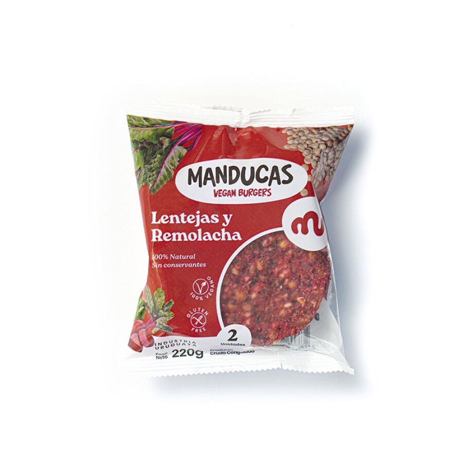 Hamburguesas lentejas y remolacha 2 unidades Manducas Hamburguesas lentejas y remolacha 2 unidades Manducas