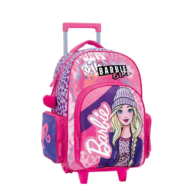 Mochila Barbie Girl 18" Carro Fucsia - Violeta - Rosado