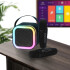Mini Parlante Karaoke Bluetooth RGB Con 2 Micrófonos K-12 Color Variante Negro