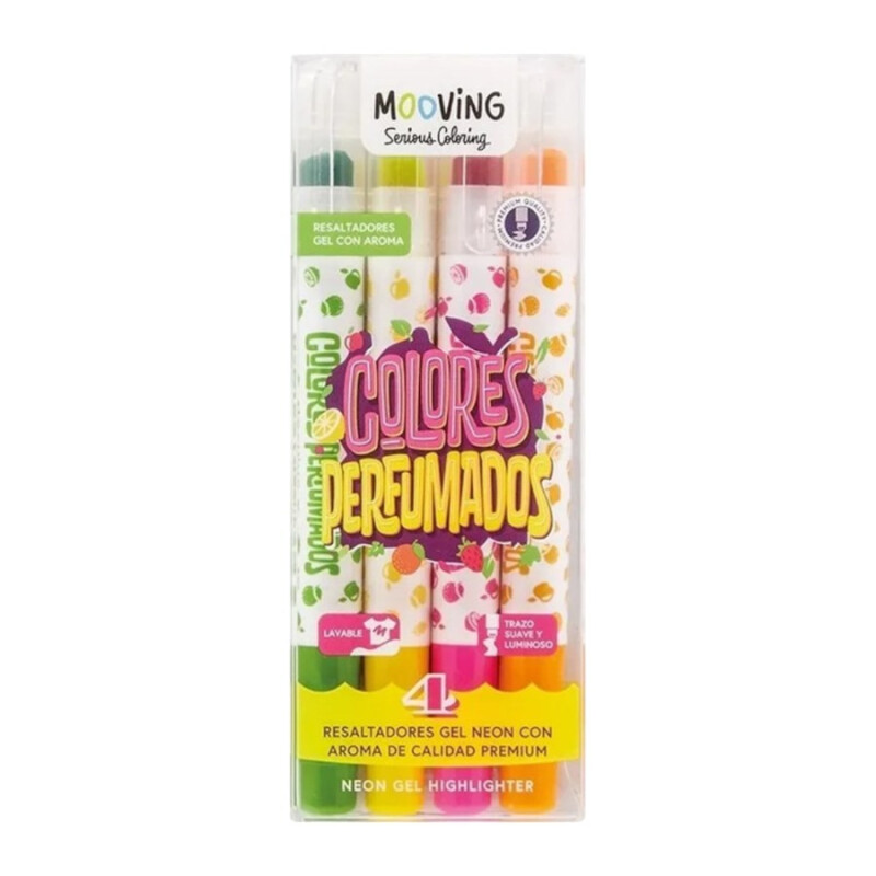 Resaltadores Perfumados x4 Mooving Resaltadores Perfumados x4 Mooving