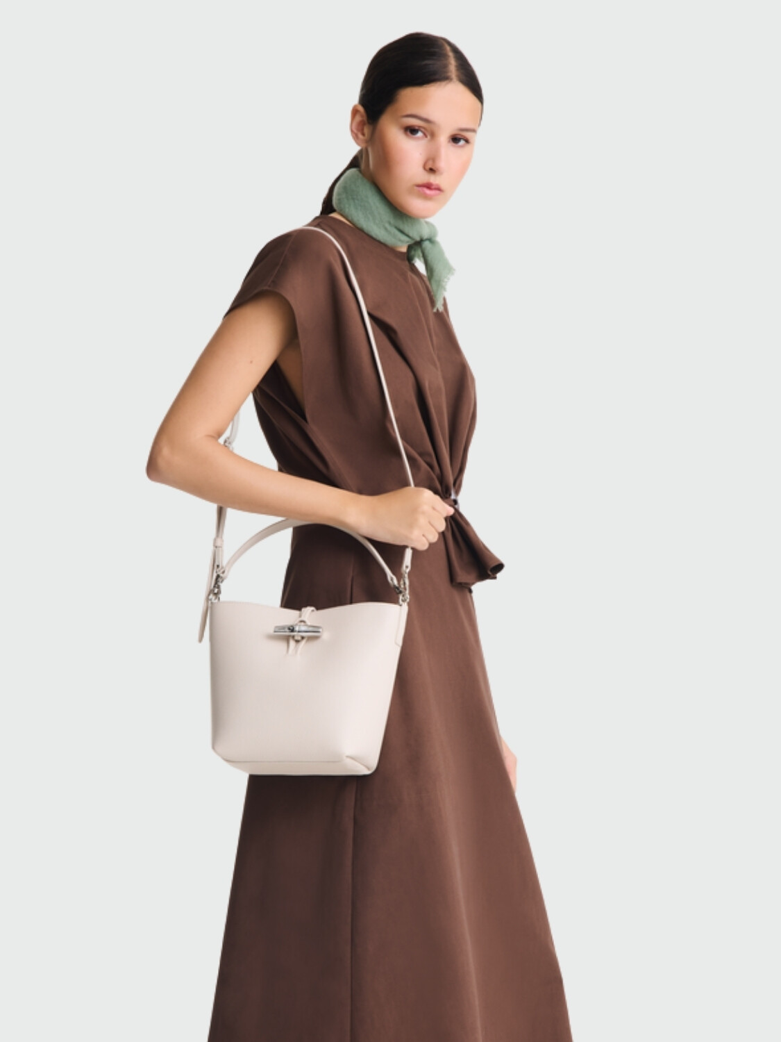 LONGCHAMP - Le Roseau Bolso Saco XS Gris